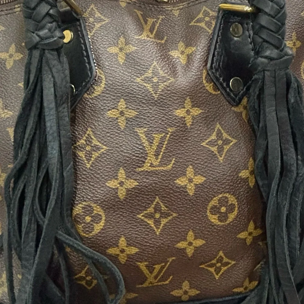 Designer Monogram Satchel - Custom Boho Handles & Fringe | Rare Piece